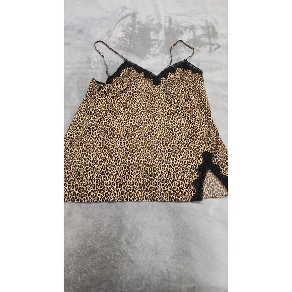 Victoria's Secret XXL Leopard Print Tease Satin Lace Trim Mini Slip Dress NWT - Picture 1 of 7